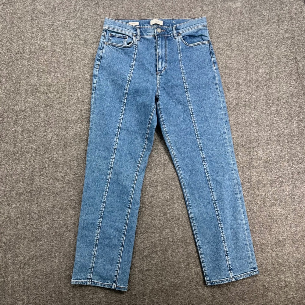 Loft Outlet Womens Straight‎ Leg Front Seam High Rise Jeans Blue Medium Wash 6